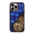 iPhone 15 Pro Max Wood+Resin Phone Case - Eileen (Blue, 661452) For Sale