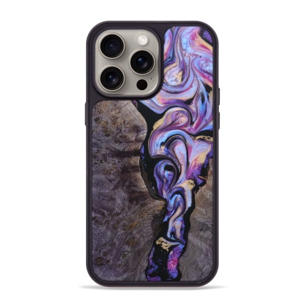 iPhone 15 Pro Max Wood+Resin Phone Case - Marlee (Purple, 665550) Fashion