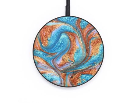 Circle ResinArt Wireless Charger - Krystal (Teal & Gold, 665666) Online Hot Sale