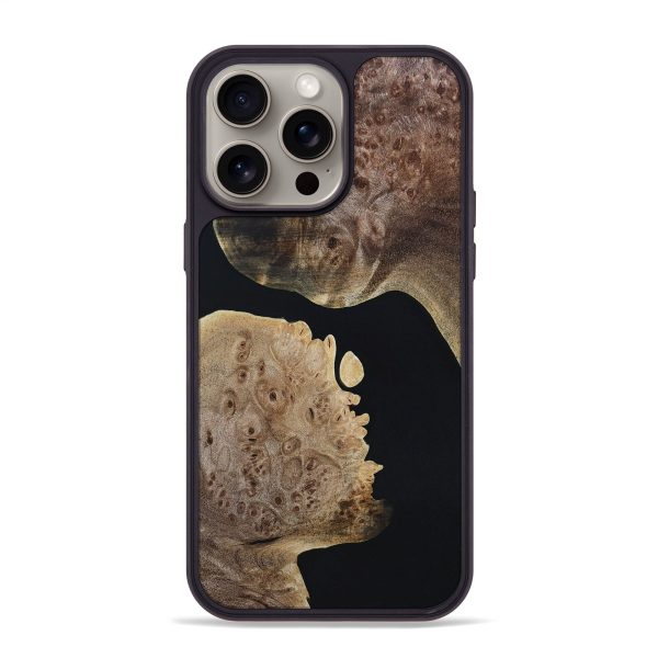 iPhone 15 Pro Max Wood+Resin Phone Case - Drew (Pure Black, 665364) For Discount