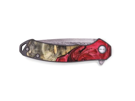 EDC Wood+Resin Pocket Knife - Bart (Red, 665631) Discount