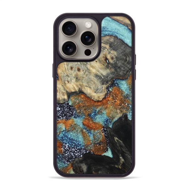 iPhone 15 Pro Max Wood+Resin Phone Case - Brandi (Cosmos, 665510) Cheap