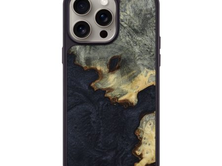 iPhone 15 Pro Max Wood+Resin Phone Case - Brianna (Pure Black, 661739) For Cheap