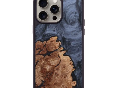 iPhone 15 Pro Max Wood+Resin Phone Case - Flora (Pure Black, 663388) Hot on Sale