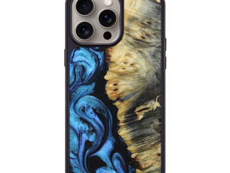 iPhone 15 Pro Max Wood+Resin Phone Case - Judith (Blue, 662230) Online Sale