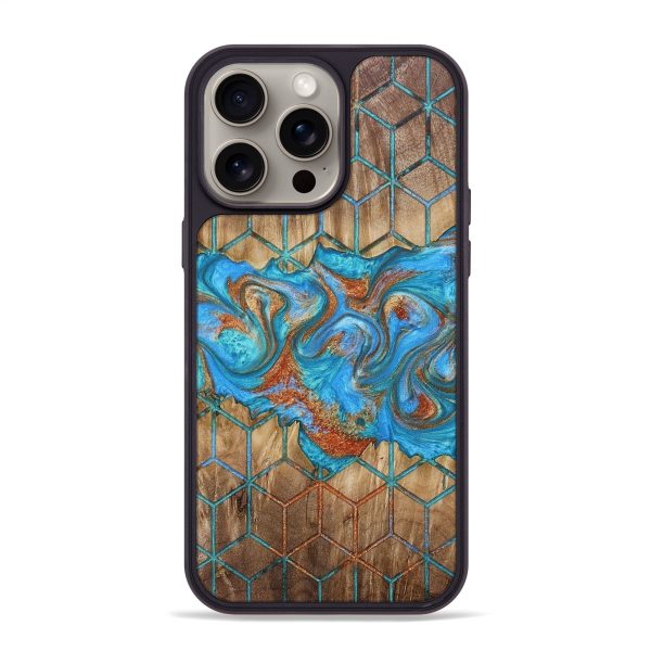 iPhone 15 Pro Max Wood+Resin Phone Case - Dominique (Pattern, 664807) Fashion