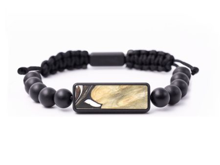 Onyx Bead Wood+Resin Bracelet - Laurence (Black & White, 664545) on Sale