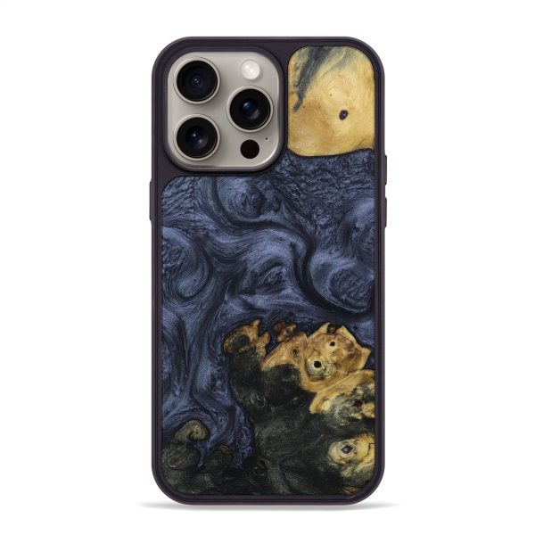 iPhone 15 Pro Max Wood+Resin Phone Case - Quinn (Pure Black, 663317) Online Hot Sale