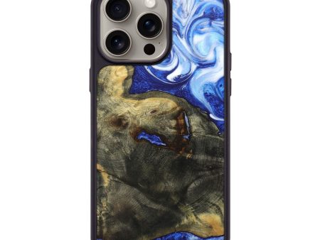 iPhone 15 Pro Max Wood+Resin Phone Case - Anita (Blue, 666167) Online now