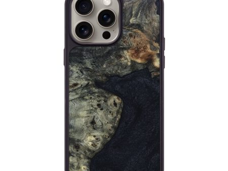 iPhone 15 Pro Max Wood+Resin Phone Case - Brooklyn (Pure Black, 661789) Online Sale