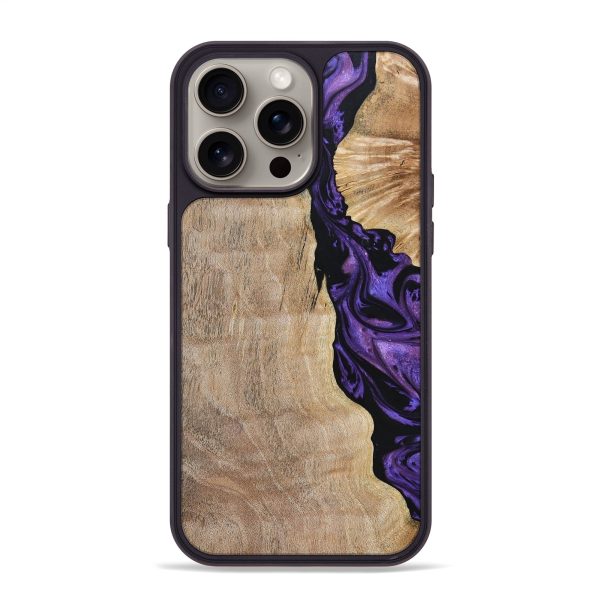 iPhone 15 Pro Max Wood+Resin Phone Case - Bessie (Purple, 661651) Online Hot Sale