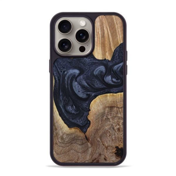 iPhone 15 Pro Max Wood+Resin Phone Case - Ryder (Pure Black, 661950) For Discount