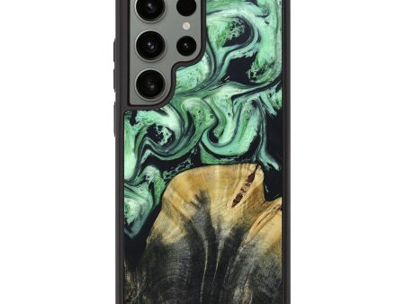 Galaxy S23 Ultra Wood+Resin Phone Case - Ace (Green, 663182) Hot on Sale