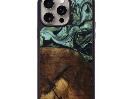 iPhone 15 Pro Max Wood+Resin Phone Case - Corey (Green, 664228) Supply