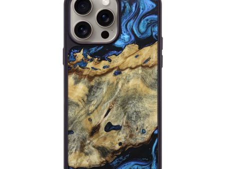 iPhone 15 Pro Max Wood+Resin Phone Case - Madilyn (Blue, 662220) Sale