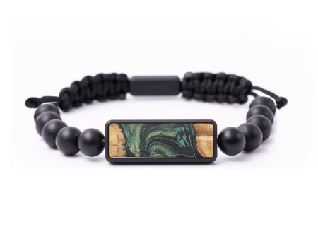 Onyx Bead Wood+Resin Bracelet - Kate (Green, 664520) Online now