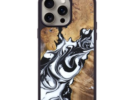 iPhone 15 Pro Max Wood+Resin Phone Case - Raul (Black & White, 665934) Sale