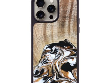 iPhone 15 Pro Max Wood+Resin Phone Case - Brenden (Black & White, 661015) Online