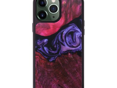 iPhone 13 Pro Max Wood+Resin Phone Case - Chelsey (Purple, 662780) For Sale