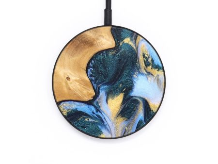 Circle Wood+Resin Wireless Charger - Amy (Green, 664376) For Cheap