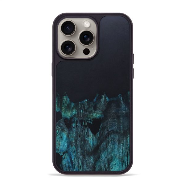 iPhone 15 Pro Max Wood+Resin Phone Case - Makenna (Pure Black, 666187) Cheap