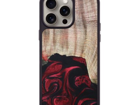 iPhone 15 Pro Max Wood+Resin Phone Case - Sonya (Red, 665395) Discount