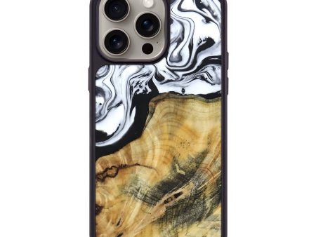 iPhone 15 Pro Max Wood+Resin Phone Case - Frankie (Black & White, 665803) Online Hot Sale