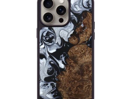 iPhone 15 Pro Max Wood+Resin Phone Case - Maximus (Black & White, 661468) Online Hot Sale