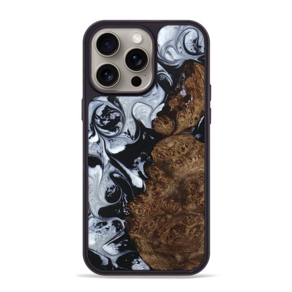 iPhone 15 Pro Max Wood+Resin Phone Case - Maximus (Black & White, 661468) Online Hot Sale