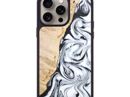 iPhone 15 Pro Max Wood+Resin Phone Case - Marie (Black & White, 666192) Online