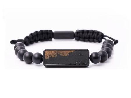 Onyx Bead Wood+Resin Bracelet - Brett (Pure Black, 664600) Online now