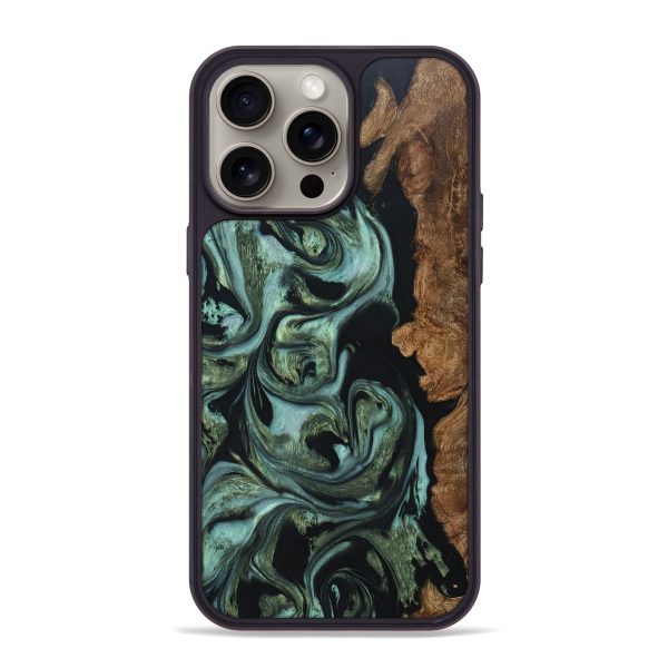 iPhone 15 Pro Max Wood+Resin Phone Case - Homer (Green, 664058) Discount