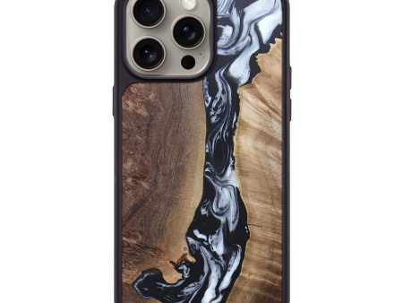 iPhone 15 Pro Max Wood+Resin Phone Case - Ibrahim (Black & White, 665196) Hot on Sale