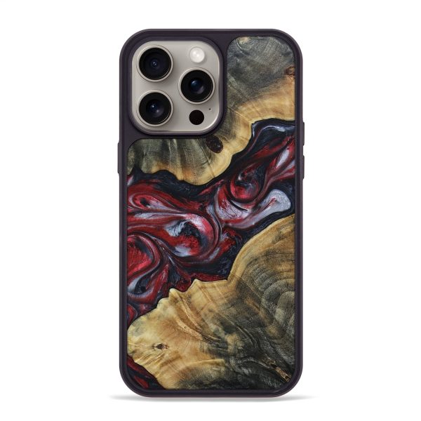 iPhone 15 Pro Max Wood+Resin Phone Case - Bart (Red, 663763) Online Sale