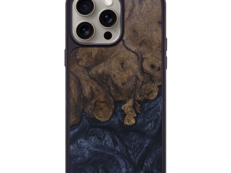 iPhone 15 Pro Max Wood+Resin Phone Case - Edward (Pure Black, 663323) Sale