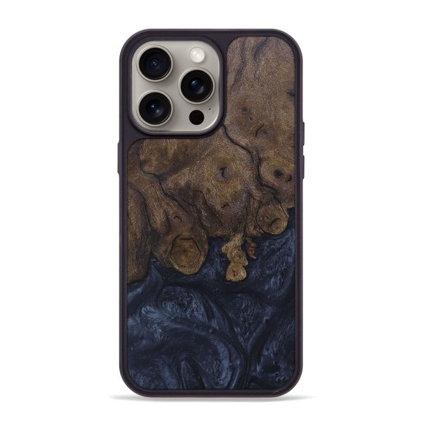 iPhone 15 Pro Max Wood+Resin Phone Case - Edward (Pure Black, 663323) Sale