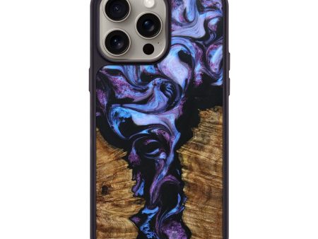 iPhone 15 Pro Max Wood+Resin Phone Case - Armani (Purple, 664739) For Cheap