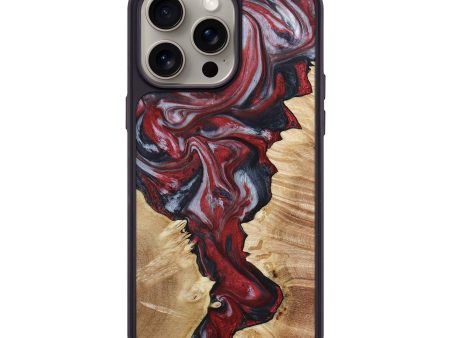 iPhone 15 Pro Max Wood+Resin Phone Case - Angelina (Red, 663645) Discount