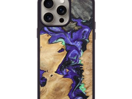 iPhone 15 Pro Max Wood+Resin Phone Case - Britney (Mosaic, 665488) Discount