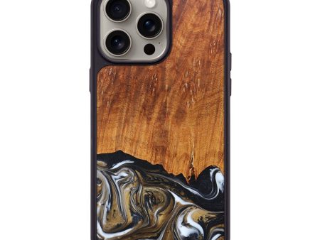 iPhone 15 Pro Max Wood+Resin Phone Case - Wesley (Black & White, 666193) Online Sale