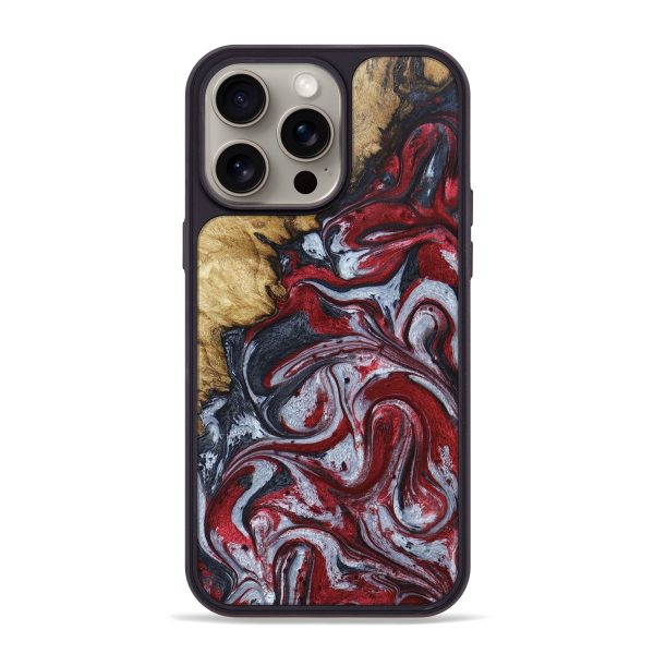 iPhone 15 Pro Max Wood+Resin Phone Case - Meredith (Red, 660973) on Sale