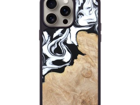 iPhone 15 Pro Max Wood+Resin Phone Case - Yasmin (Black & White, 665880) Supply