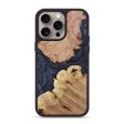 iPhone 15 Pro Max Wood+Resin Phone Case - Rocky (Pure Black, 663381) For Cheap