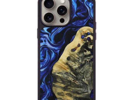 iPhone 15 Pro Max Wood+Resin Phone Case - Jordan (Blue, 664020) For Sale