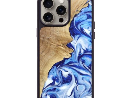 iPhone 15 Pro Max Wood+Resin Phone Case - Jackson (Blue, 664992) For Cheap