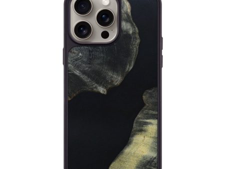 iPhone 15 Pro Max Wood+Resin Phone Case - Yvonne (Pure Black, 661638) Cheap