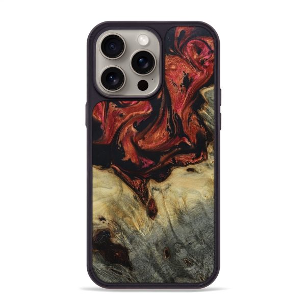 iPhone 15 Pro Max Wood+Resin Phone Case - Elsie (Red, 665060) on Sale