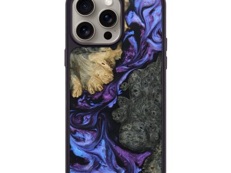 iPhone 15 Pro Max Wood+Resin Phone Case - Nicholas (Purple, 662011) For Sale