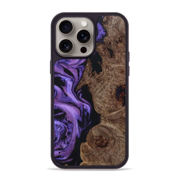 iPhone 15 Pro Max Wood+Resin Phone Case - Emilia (Purple, 661664) Supply