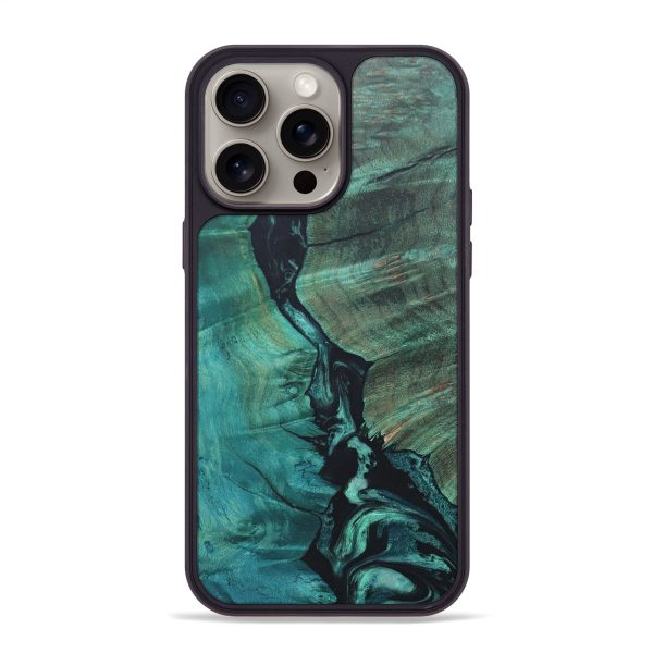 iPhone 15 Pro Max Wood+Resin Phone Case - Jayleen (Green, 665208) Cheap